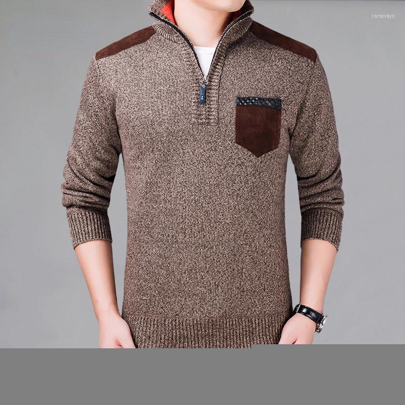 

Men's Sweaters Autumn Cashmere Sweatercoat Men Winter Thick Warm Wool Pullover Male Casual Half Zipper Turtleneck Pull Homme Outwear, Dark gray