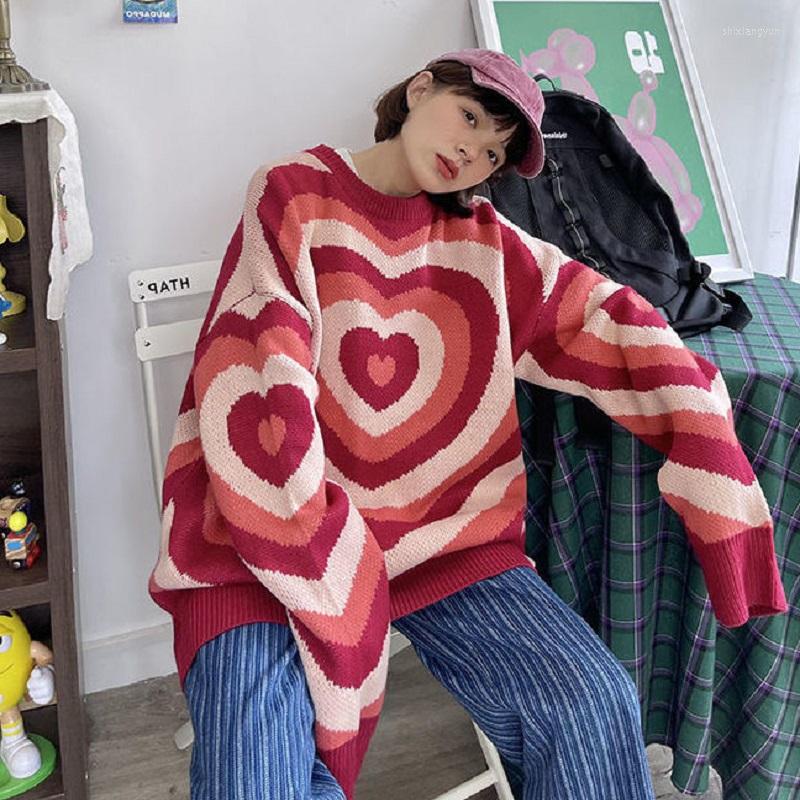 

Women's Sweaters Harajuku Pullovers Women Autumn Winter Loose Love Pattern Aesthetic Grunge High Street Clothes, Blue sweater