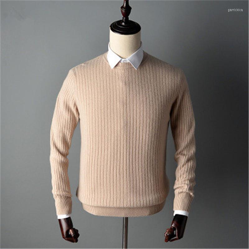 

Men' Sweaters Arrival Cashmere O-neck Knit Men Korean Style Solid H-straight Pullover Sweater 5color -2XL, Black