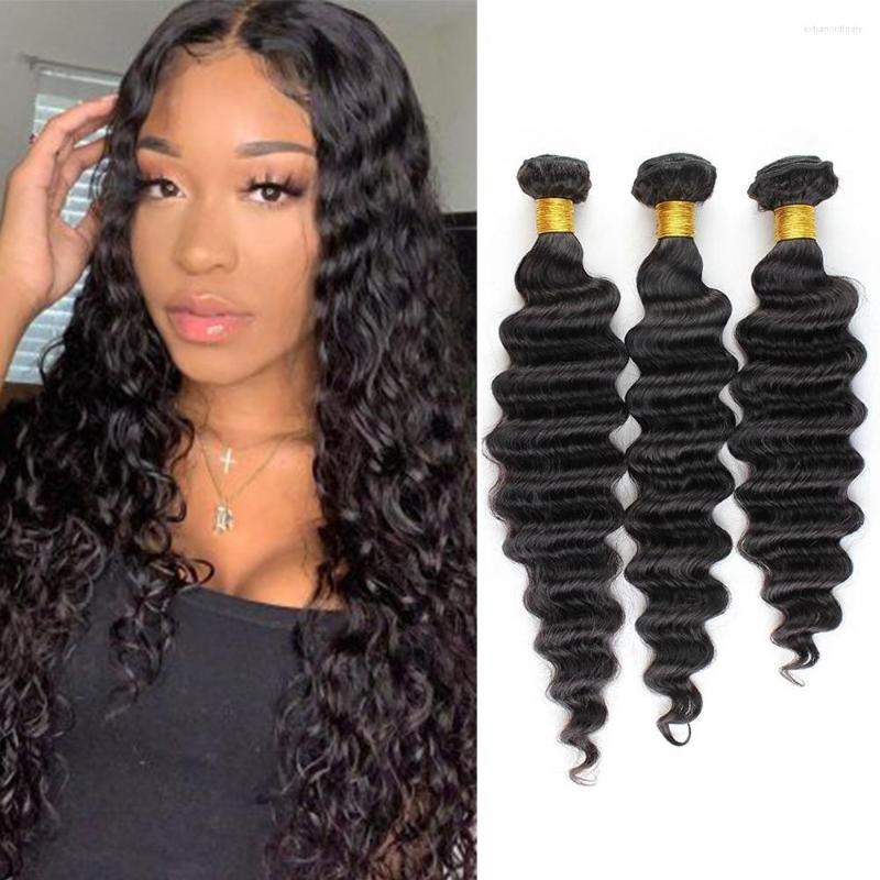 

Human Hair Bulks Loose Deep Wave Bundles Brazilian Weave Wonder Beauty 3 Pcs 8-30 Inches Remy Extension