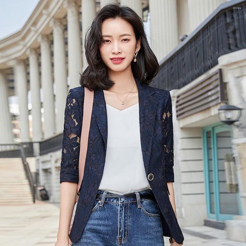 

Women' Suits Blazer Women Elegant Hollow Out Single Button Solid Color Lace Warm See-through Cardigan Blazers Jackets For Chaquetas, Green