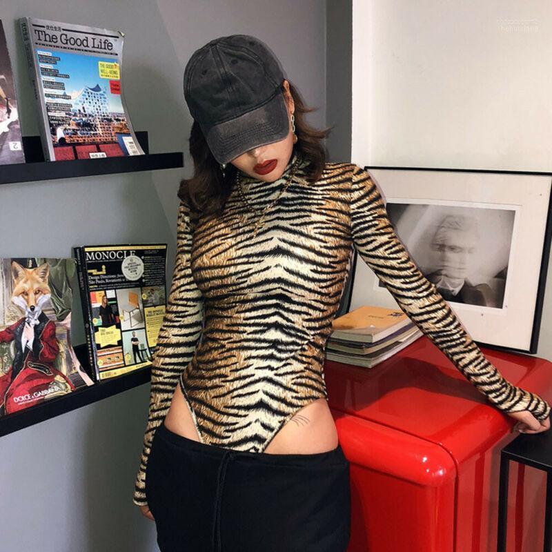 

Women' Jumpsuits Women' & Rompers Spring Autumn Fashion Sexy Women Leopard Long Sleeve High Neck Bodysuit Bodycon Romper Ladies, Picture shown