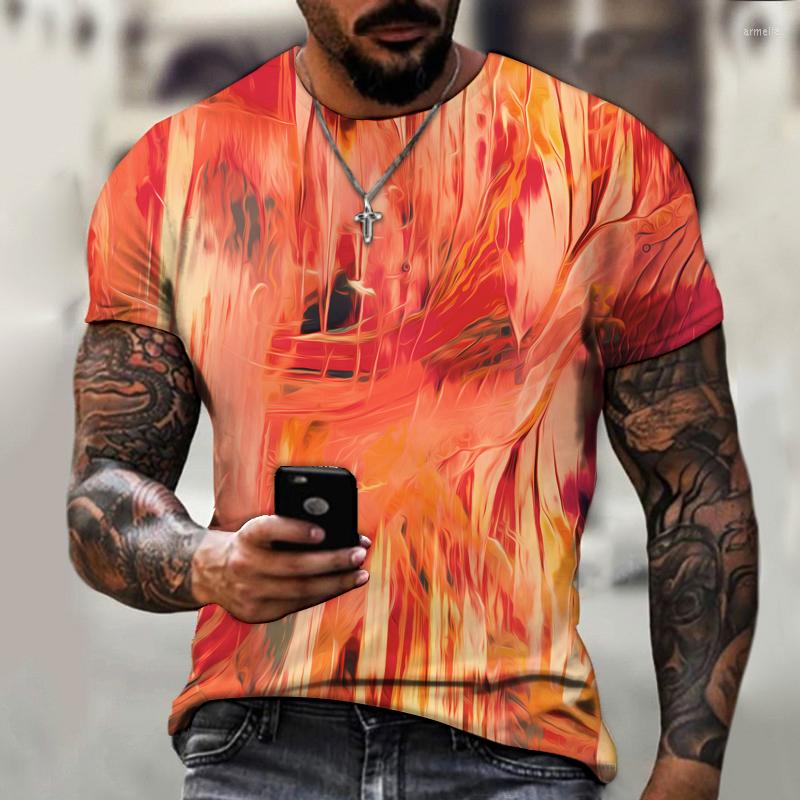 

Men's T Shirts Color Summer 3d Printing Round Neck Short Sleeve Sports Plus Size Casual Fashion Street Rock Top, Yel113
