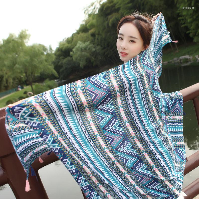 

Scarves Women Scarf Shawl Dual - Use Ladies Spring And Autumn National Trend Tassel Long Towel & Wraps