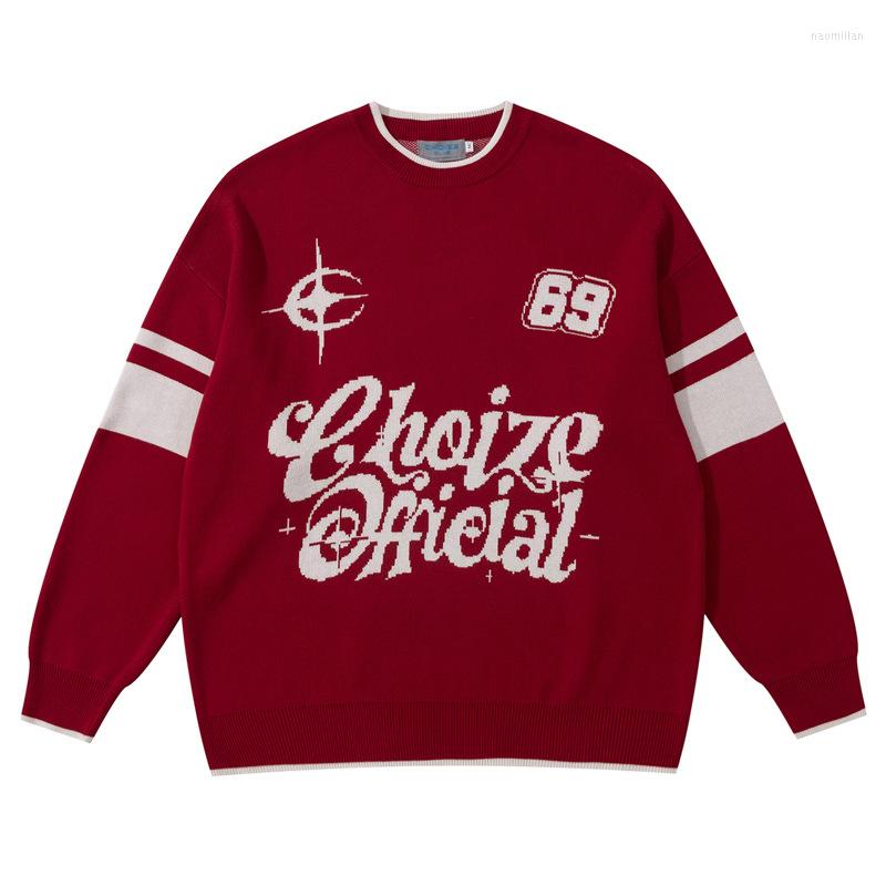 

Men's Sweaters Mens Hip Hop Streetwear Harajuku Sweater Vintage Japanese Style Graffiti Letter Print Knitted 2022 Cotton Pullover Male, Black