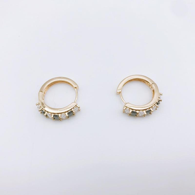 

Hoop Earrings Sparkly Multiple Black And White Cubic Zirconia Gold Color Round For Ladies Fashion Party Jewelry
