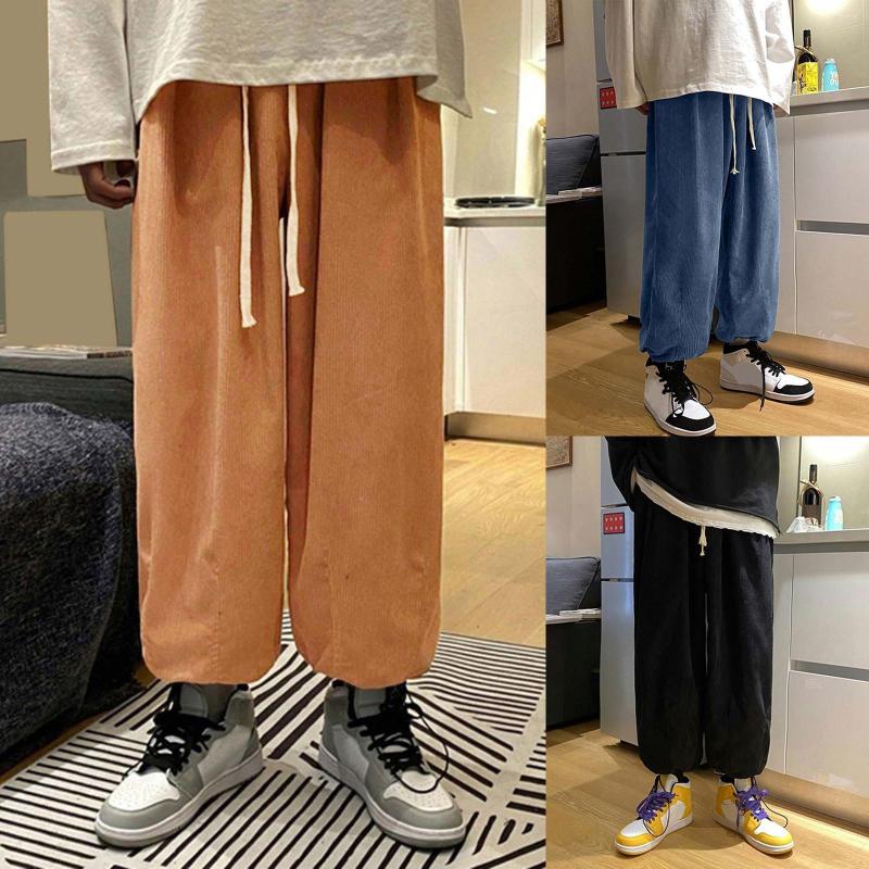 

Men's Shorts 3 Colors Men's Large Size Loose Pants Corduroy Casual Wide Leg Pant High Quality Harlan Trousers Fast In Stock, Khaki
