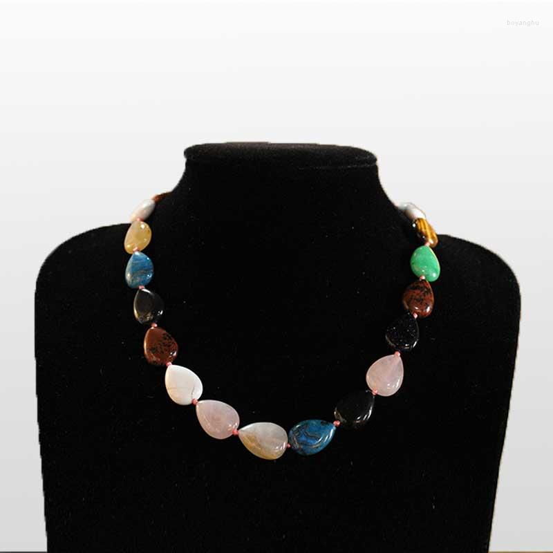 

Choker Arrival Natural Semi-precious Stones Multi-color Water Drop Crystal Ladies Necklace Exquisite Small Gifts