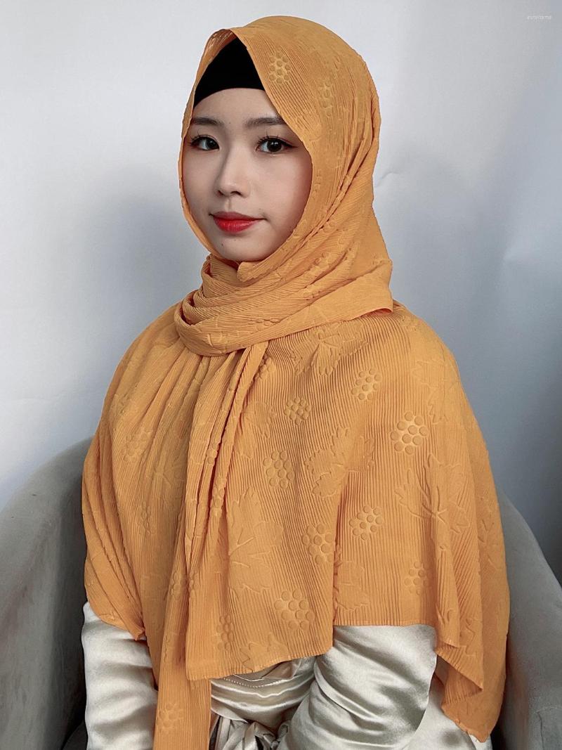 

Scarves Crumpled Hijab Muslim Crinkle Scarf Soft Chiffon Headscarf Islamic Head Wraps Shawl Femme Musulman