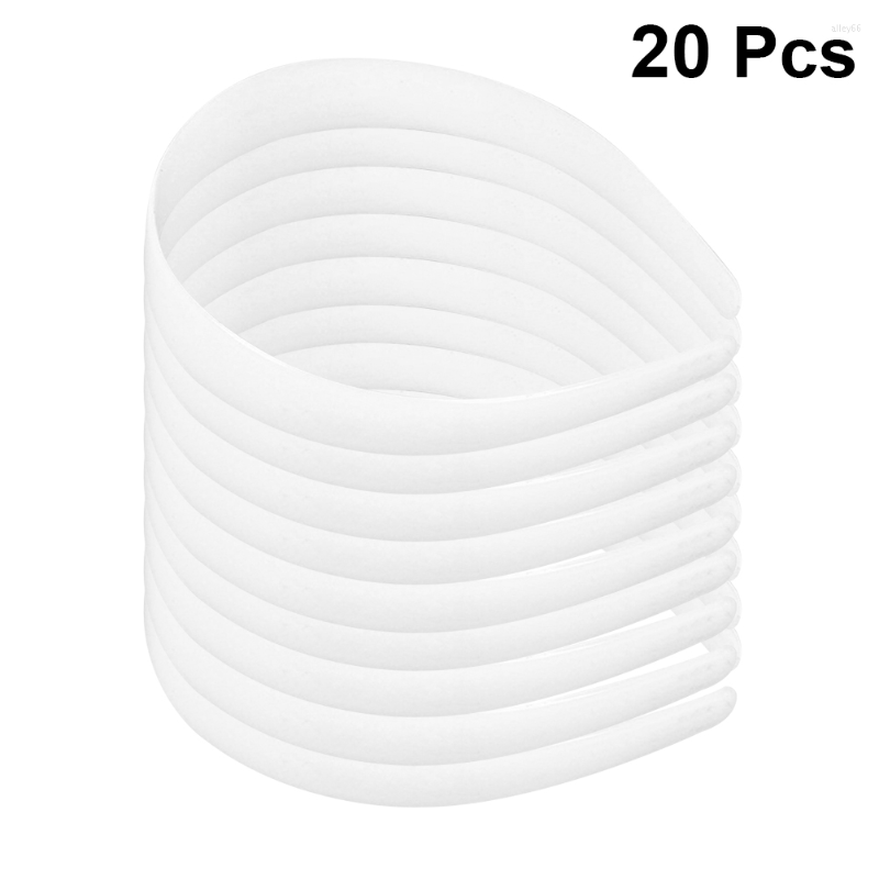

Bandanas 20pcs White Craft Plastic Headbands Plain Teeth DIY Hair Bands