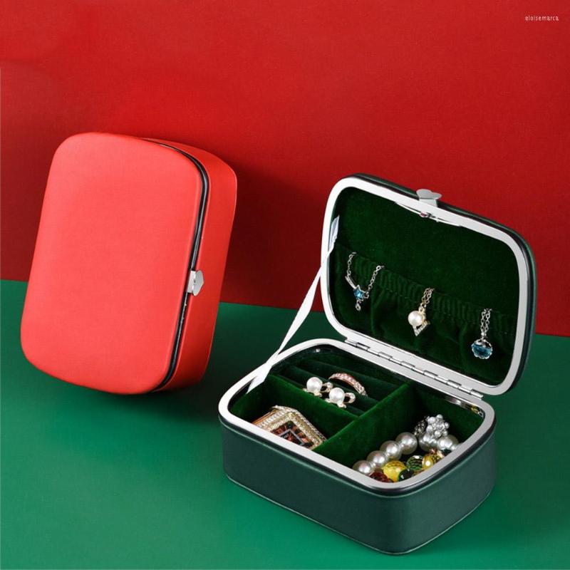 

Jewelry Pouches Multifunctional PU Leather Box Portable Organizer For Store Ring Necklace Bracelet Storage Carrying Case