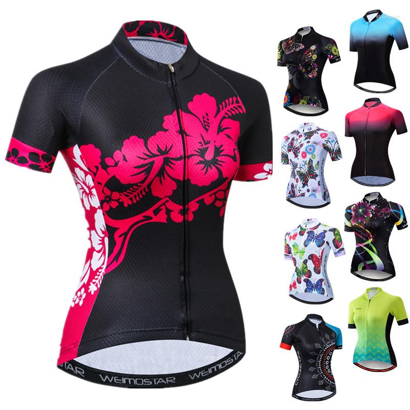 

Racing Jackets Weimostar Women' Cycling Jersey Shirt Summer Short Sleeve Bicycle Clothing Tops Pro Team MTB Bike, Cycling headwear