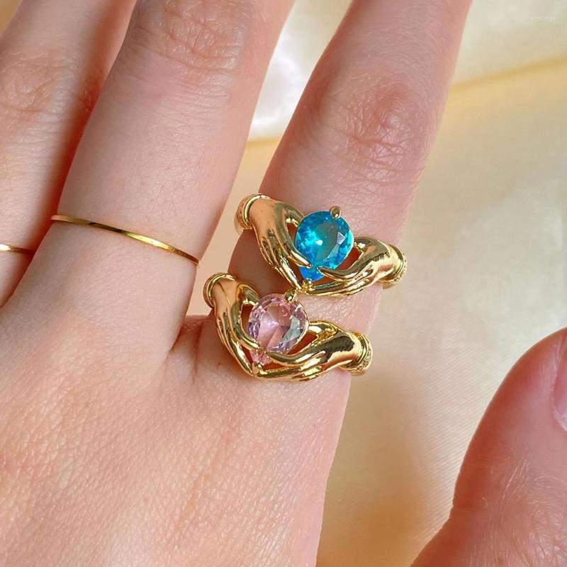 

Wedding Rings Jewelry Heart Shape Ring Adjustable Finger Zircon