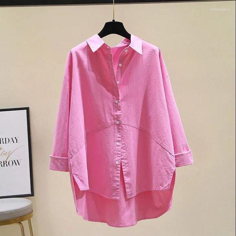 

Women' Blouses 2022 FashionSolid Cotton Shirt Women Long-sleeve Blouse Spring Autumn Tops Office Loose Casual Lapel Multicolorblouses, Khaki
