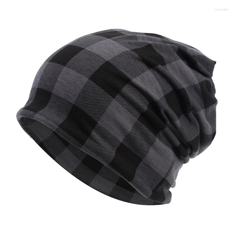 

Beanies Unisex Plaid Classic Slouchy Beanie Hat Scarf Cotton Bonnet Hats Skullies Caps Men Women Baggy Skull Cap Autumn Winter