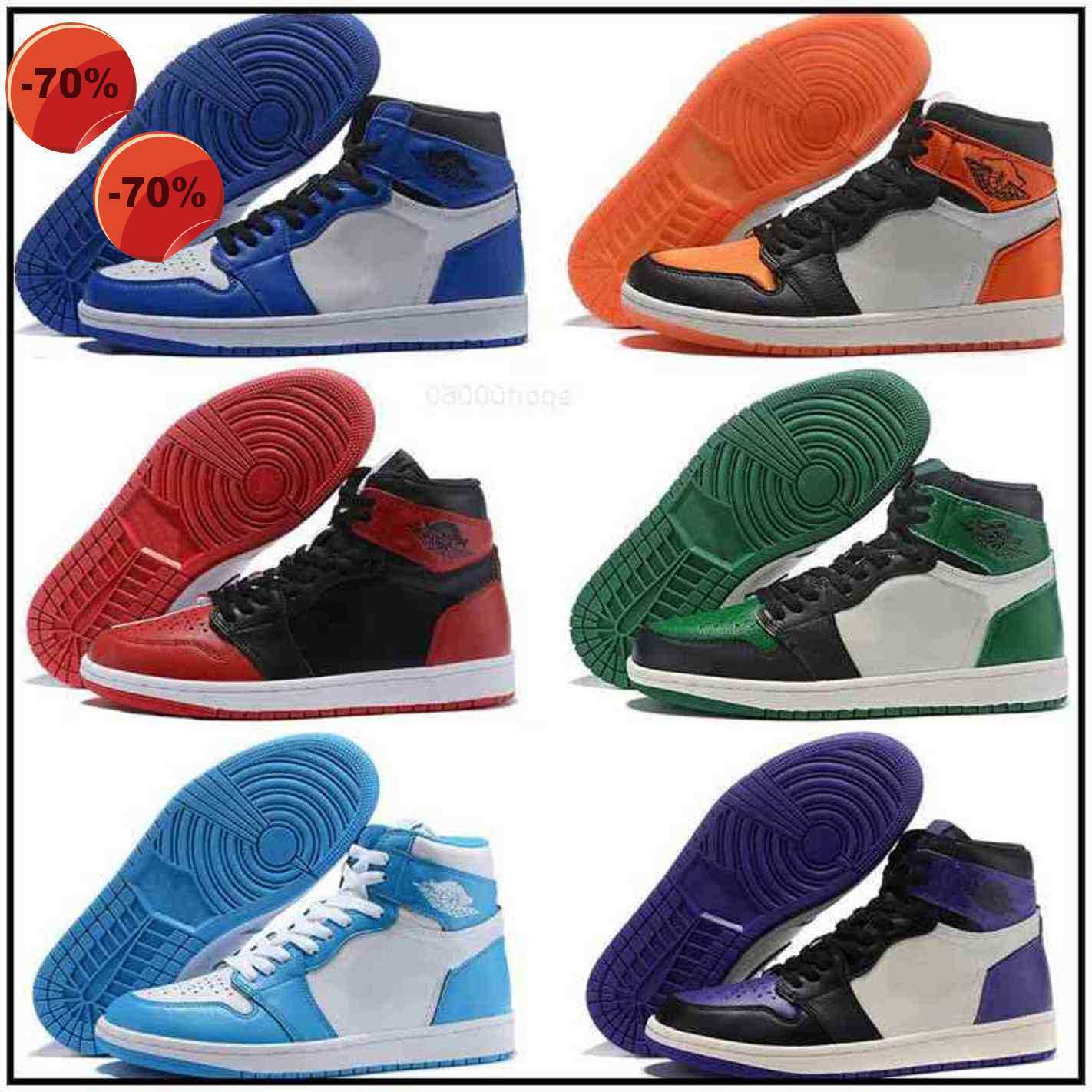 

High Qaulitys Jumpman 1 Og Kids Shoes Blue Moon Bred Toe Men 1s Unc Wheat Sneakers Chicago Trainers Grey Suede, As photo 1