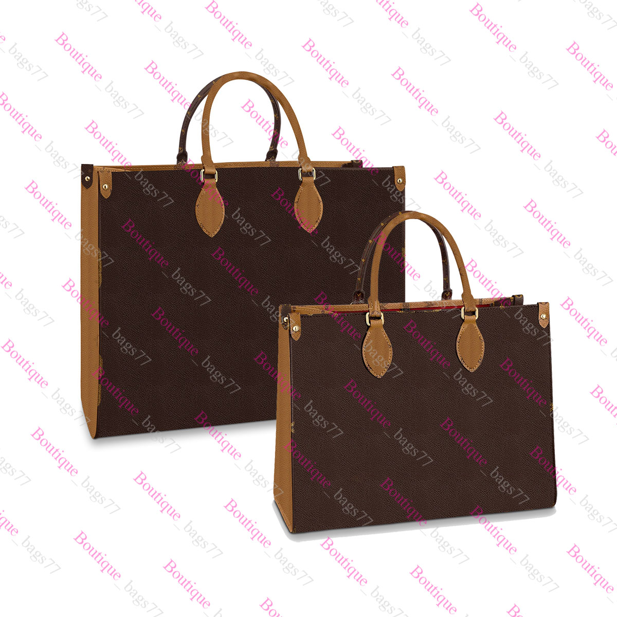 

Luxury totes designer bag womens handbags Onthego tote bag Hot Crossbody flower ladies Casual Genuine Leather purse shoulder female Large MM GM, Black flowers