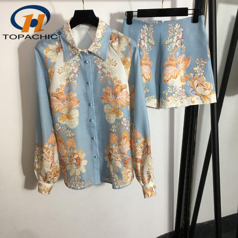 

Women' Tracksuits 8.20 High End Temperament Set Women Vintage Jacquard Print Lapel Long Sleeve Shirt Waist Shorts, Picture shown