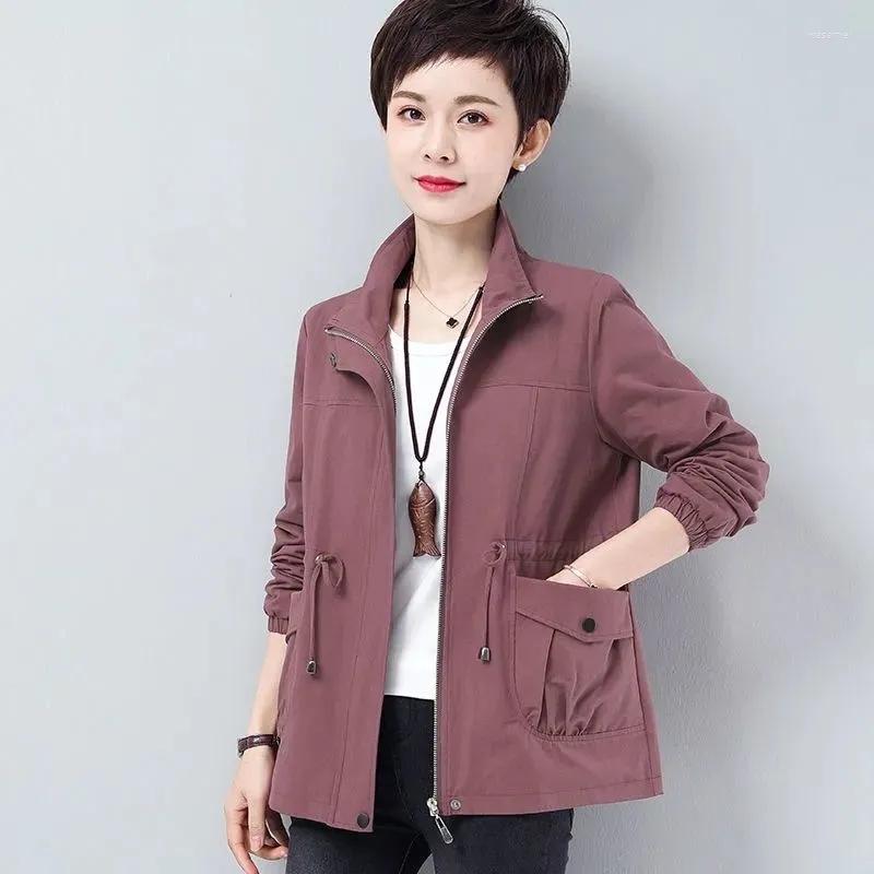 

Women's Trench Coats Spring Autumn Women Windbreaker 2022 Korean Coat Casual Waist Loose Women's Basic, Khaki