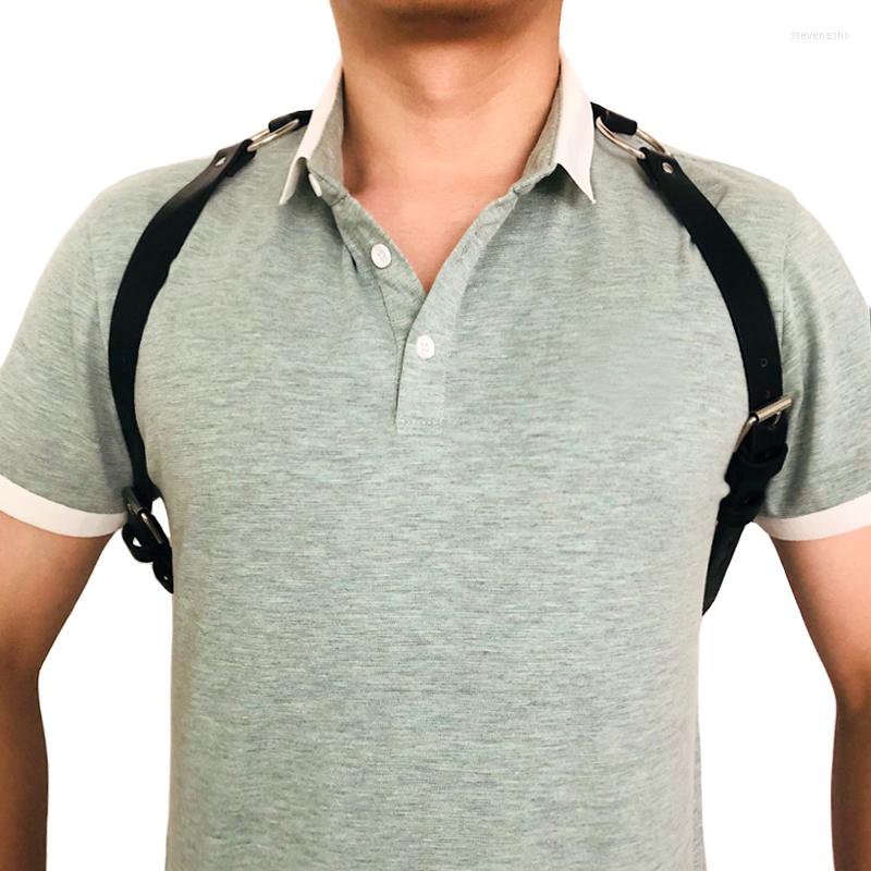 

Belts 2022 Male Man Punk Faux Leather Harness Stud Rivet Goth Handmade Cool Body Bondage Belt Chest Slimming, Picture shown