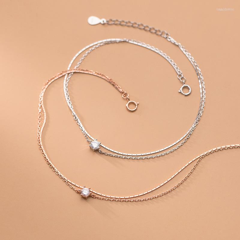 

Anklets Anklet Foot Bracelet Women On The Leg Silver 925 Sterling Snake Chain Double Layer Zircon Jewelry Decoration Gift