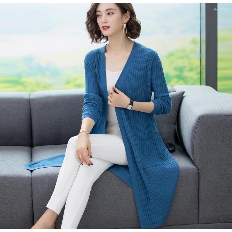 

Women's Knits Casual V-neck Knitted Cardigan Women Autumn Winter Long Sleeve Female Fashion Ladies Oversize Sweater Femme Y354, Red