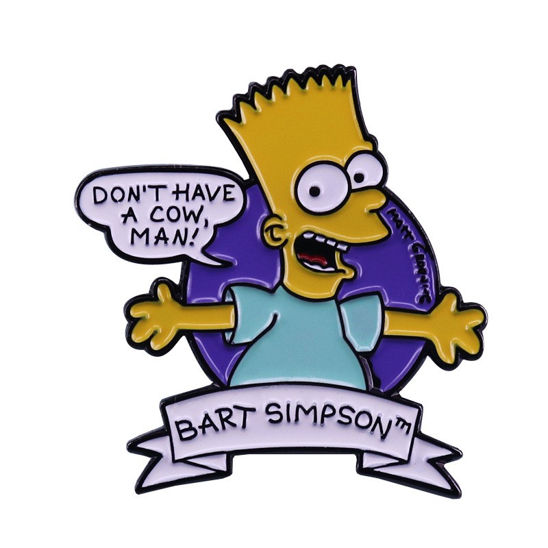 

Bart Simpson Badge Cosplay Anime Brooch Cartoon Funny Enamel Brooch Clothes Accessories Jewelry New Year Gifts for Friends, As picture