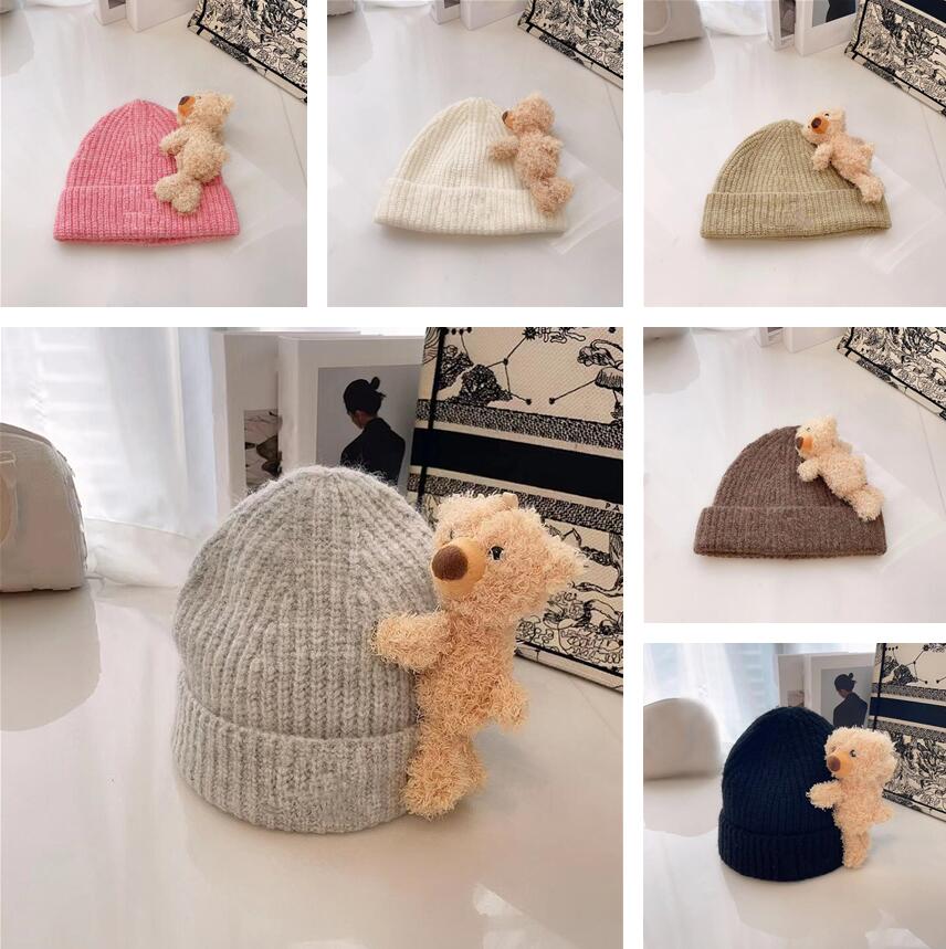 

Fashion Cute Cartoon Bear Knitting Beanie Women Winter Woolen Beanies Caps Couples Unisex Letter Knitted Cap Designer Knit Hats for Women, This link is not only for sale