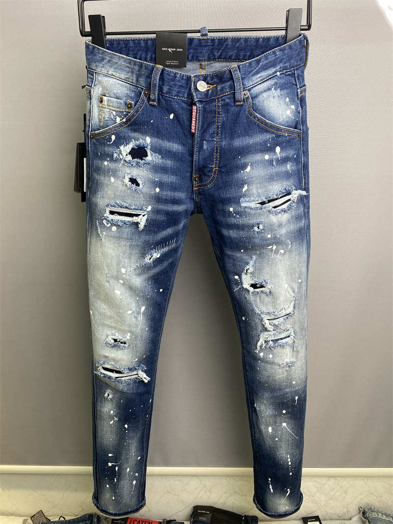 

2022 New Arrivals D2 Mens Luxury Designer Denim Jeans Holes Trousers Dsquare Jeans COOLGUY Biker Pants Mens Clothing 2#9825 Dsquared2, 9825