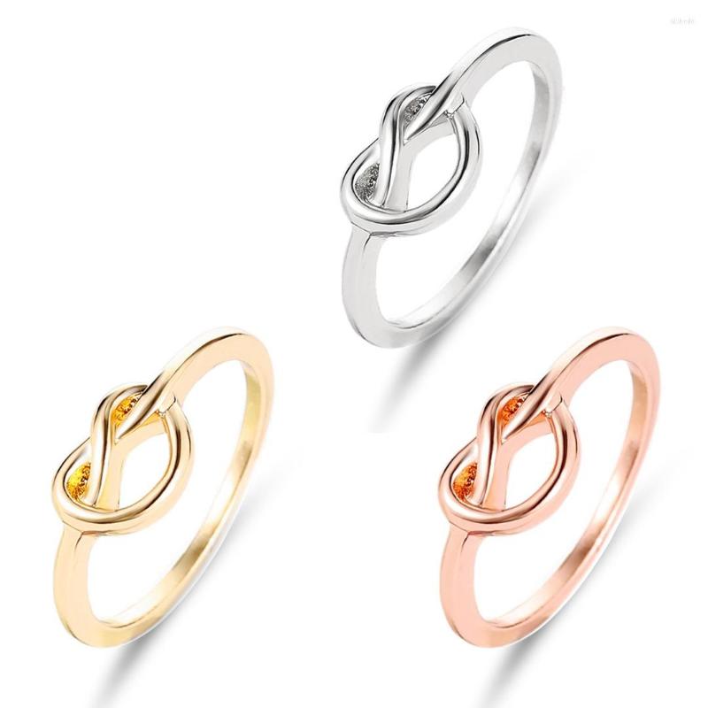 

Wedding Rings 1pcs Heart Knot Ring For Women Love Engagement Promise Knuckle Simple Jewelry Birthday Gift