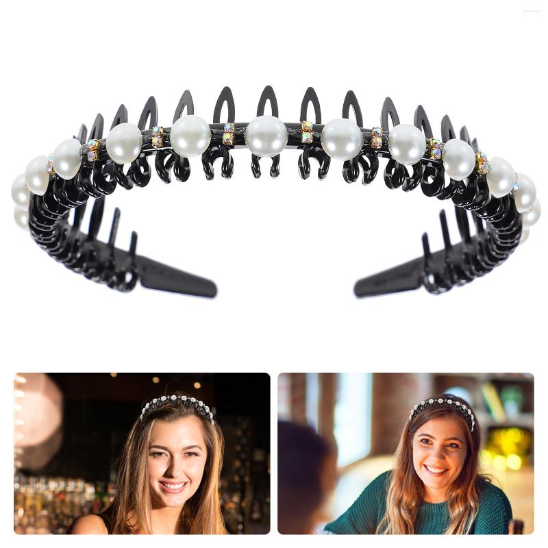 

Bandanas Toothed Hair Comb Headband Headpiece Artificial Pearl Jewelry