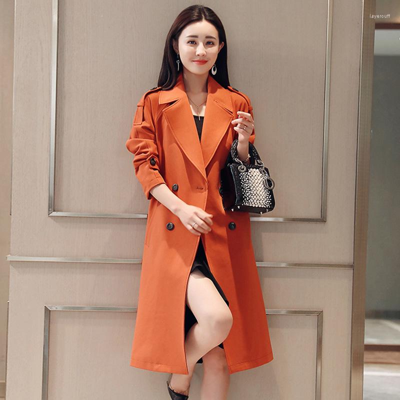 

Women's Trench Coats Medium Casual Length Women 2022 Windbreaker Coat Lady Double Breasted Street Female Spring Autum Outwear Large -4XL, Black
