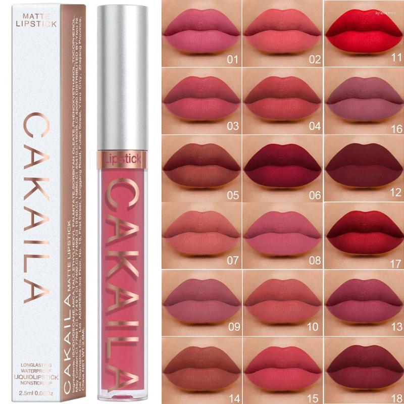 

Lip Gloss Cosmetics Velvet 18 Colors Lipstick Matte Waterproof Liquid, 03