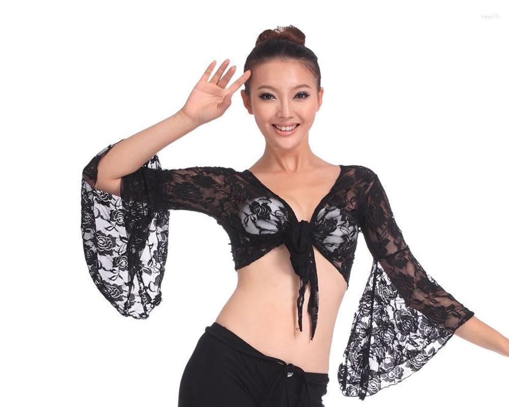 

Stage Wear 2022 High Quality Sexy Women Belly Dance Tops Lace Dancing Clothes On Sale, Black