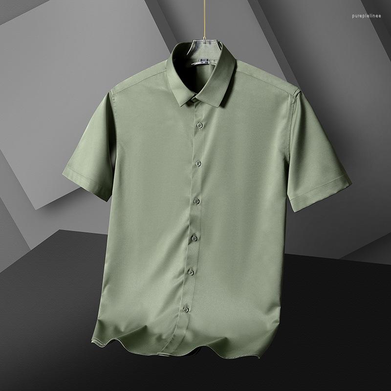 

Men's Casual Shirts Men's Shirt Slim Anti-wrinkle Smooth Breathable Summer Short Sleeve Men Fashion Business Social Male, Dgc21-5