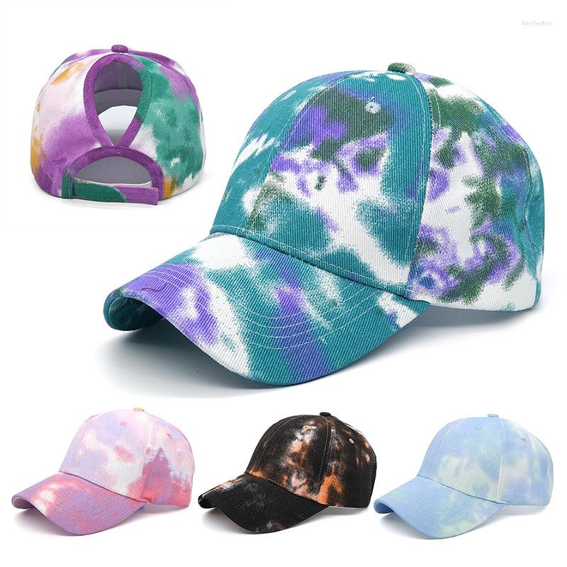 

Ball Caps 2022 Tie Dye Baseball Cap Women Cotton Casual Summer Snapback Hat Brim Dad Hats Female High Quality
