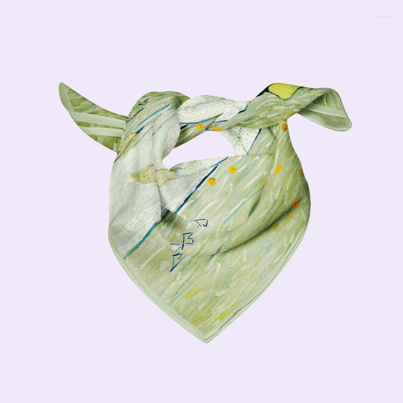 

Scarves Summer Cute Fresh Silk Bandana Girl Headwear 53cm Small Soft Scarf Women Fashion Neck Decorated Foulard Cover