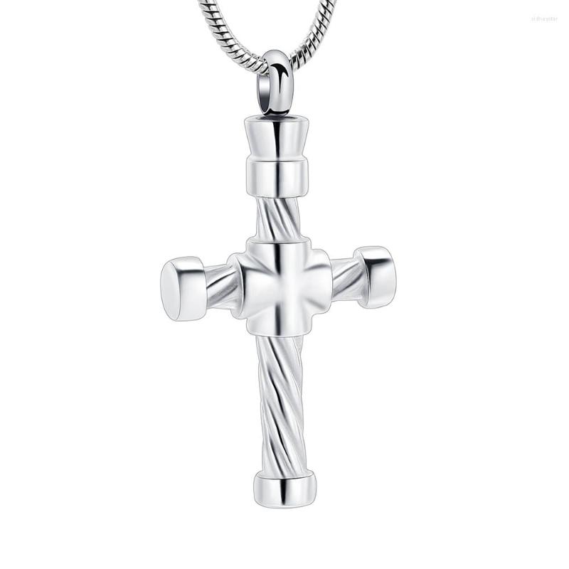 

Chains IJD11311 Stainless Steel Cremation Special Cross Shape Keepsake Pendant For Ashes Urn Memorial Souvenir Necklace Jewelry