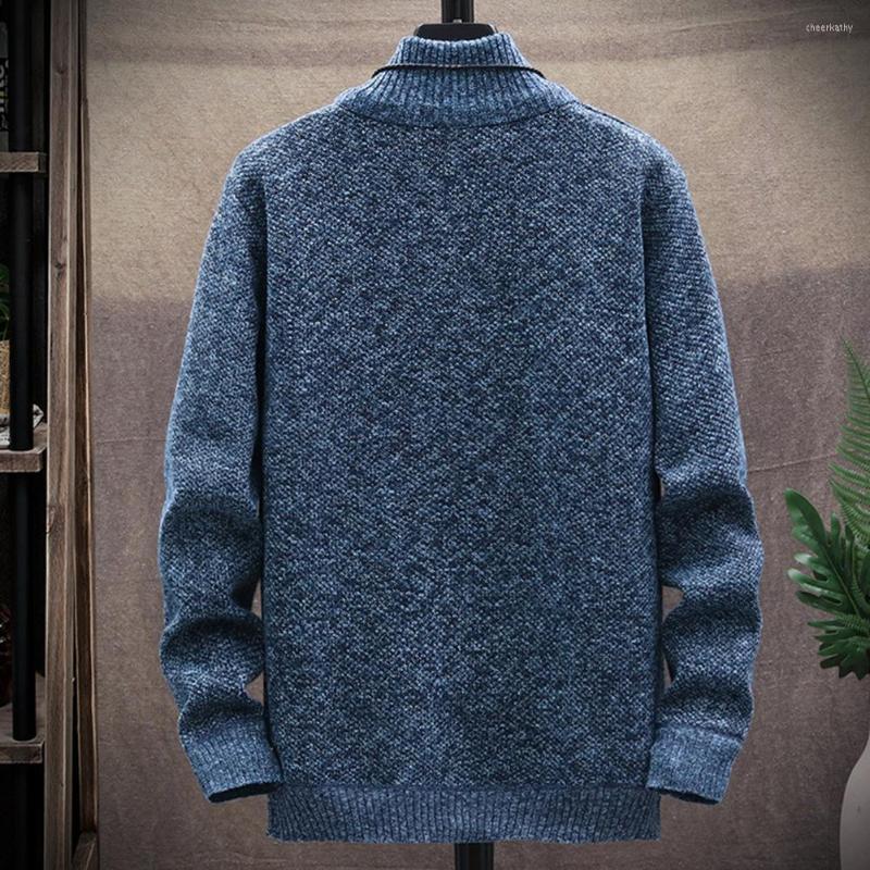 

Men's Sweaters Stylish Winter Sweater High Collar Thicken Men Anti-pilling Autumn For Home, Blue
