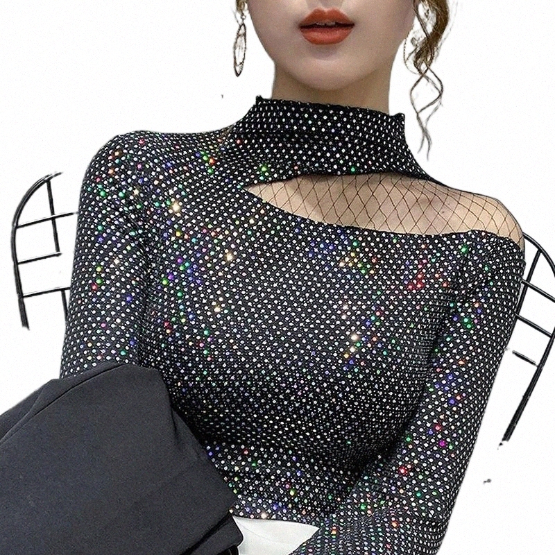 

sexy Mesh Top Black Long Sleeve Blouse Women 2021 Chemisier Femme Christmas Clothes Autumn Camisas Blusas De Mujer Women's Blouses & Shirts w4LV#, Silver