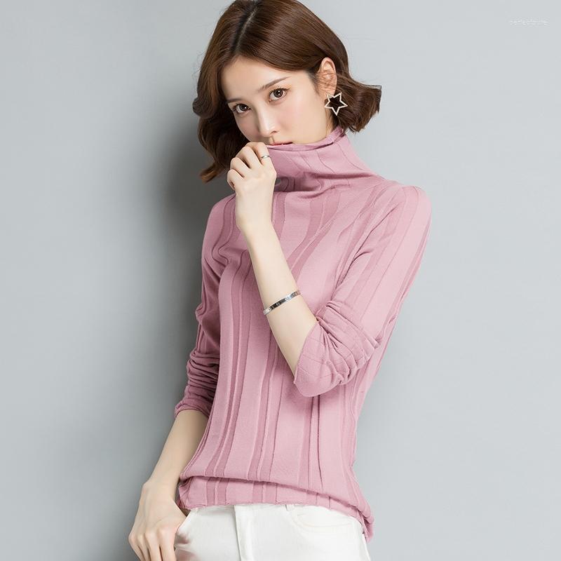 

Women's Sweaters Knitted Bottoming Shirt Autumn Long Sleeve Turtleneck Knitwear Tops Vintage Black White Solid Thin Slim Sweater Pullover, Green