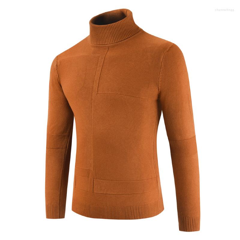 

Men's Sweaters Men's Autumn Turtleneck Thin Wool Sweater Solid Color Pullovers, Black