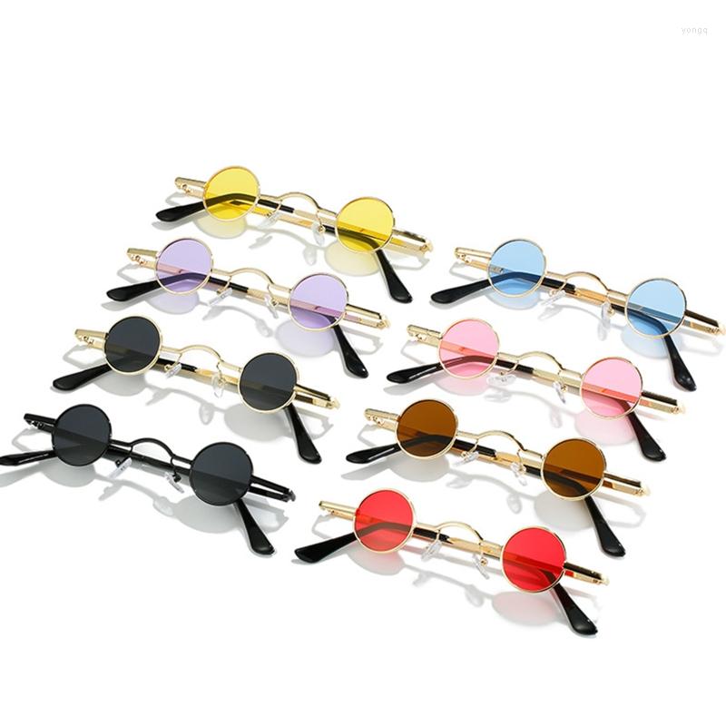 

Sunglasses Rounded Shape Women Vintage Ultra Small Frame Polygon Glasses Male Hip Hop Trend Multi Color Lens For