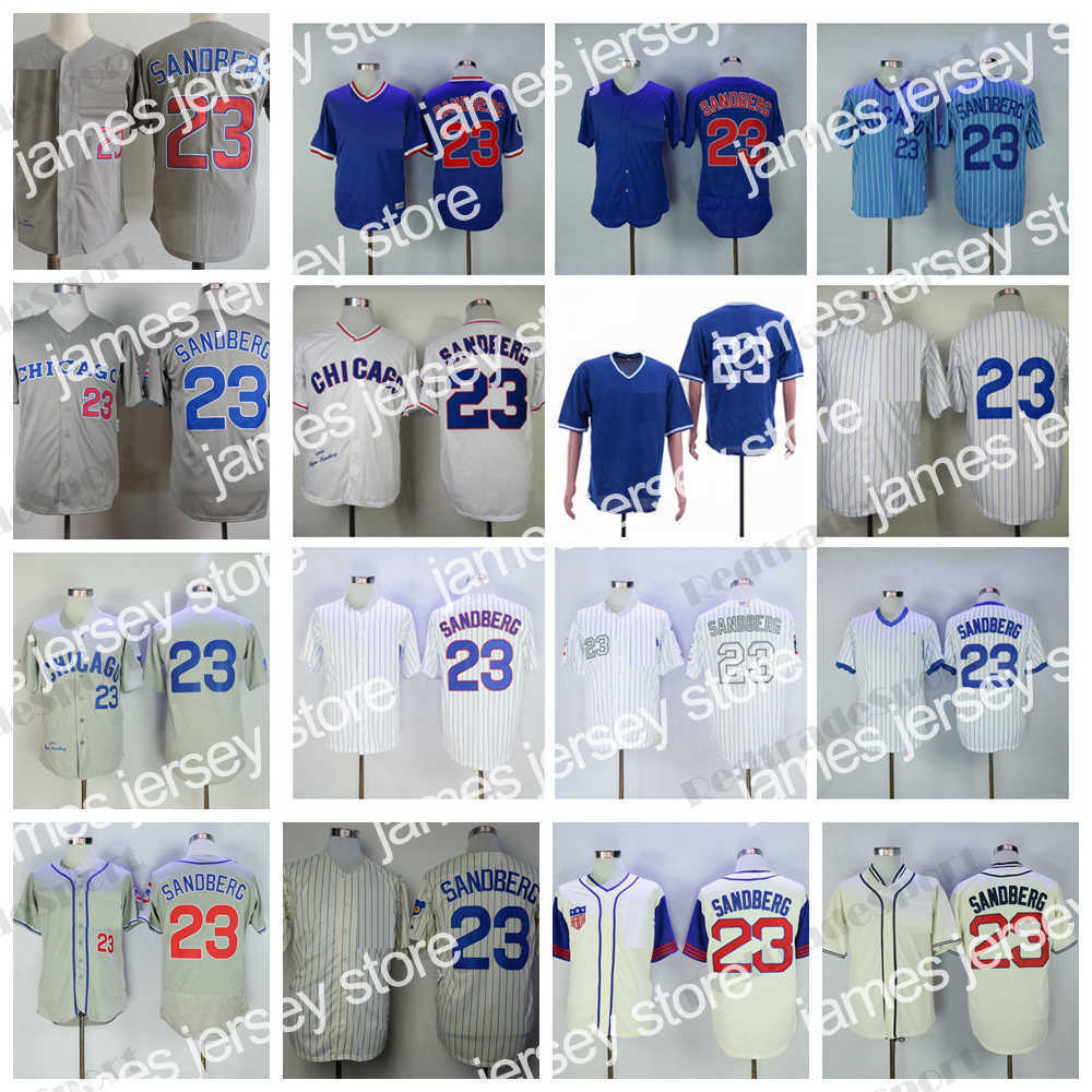 

Baseball Jerseys Mens 23 Ryne Sandberg Baseball Jerseys Vintage 1990 All-Star Grey Blue Stitched 1988 White Jersey, Cream