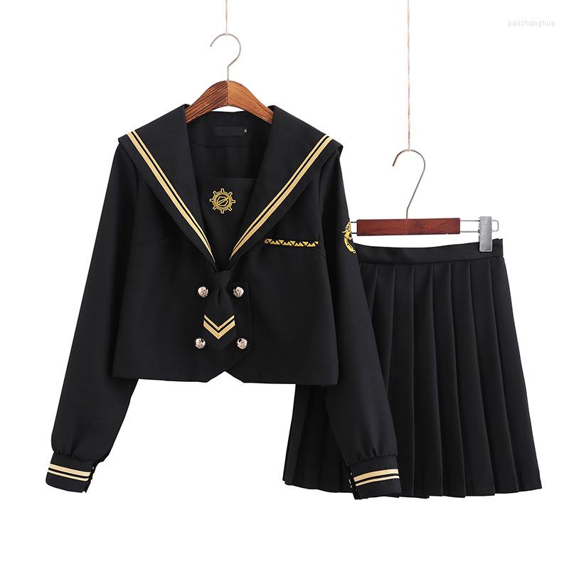 

Clothing Sets Japanese Jk Uniforms Sailor Suit Girls Cosplay College Middle School Dress For Students Anime Pleated Skirt, Picture shown