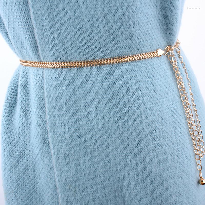 

Belts Fashion Hip High Waist Metal Chain For Women Female Decorated Dress Suit Shirt Silver Gold Belt Fine