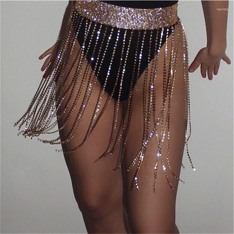 

Belts Womens Luxury Shining Rhinestone Waist Tassel Crystal Chain Women Fringe Belt For Wedding Bridal Waistband Clubwear, Silver