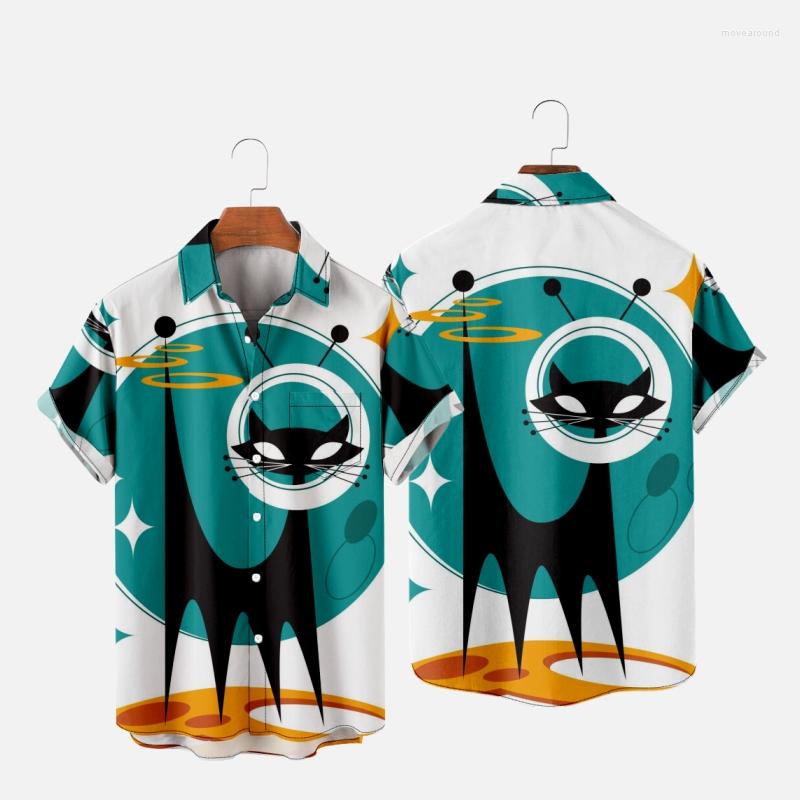 

Men's Casual Shirts Men's Hawaiian T-Shirt Y2K Hombre Fashion Shirt Retro Art 3D Print Cozy Short Sleeve Beach Oversized Clothes 009, Zy01363a40 eursize