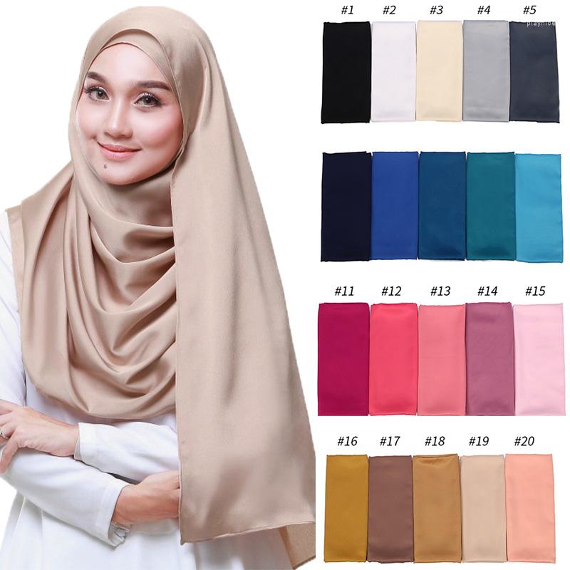 

Scarves 1pc Arrival Smooth MaColor Satin Scarf Shawls Plain Solider Colors Hijab Muslim Scarves/scarf 32 For Choose