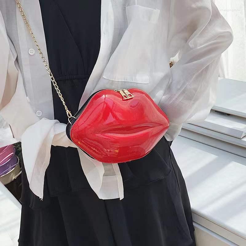

Waist Bags Creative 2022 Bag Ladies Fashion Luxury Korean Version All-Match Chain Lip Personality 7 Colors